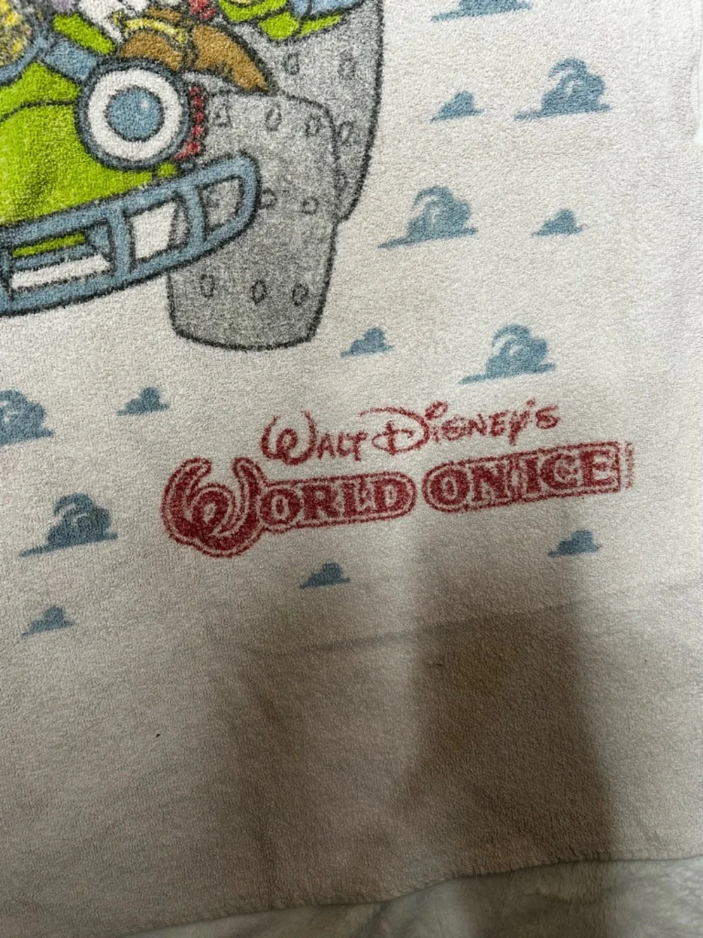 Disney Toy Story Kids Towel - White with Green and Red Characters